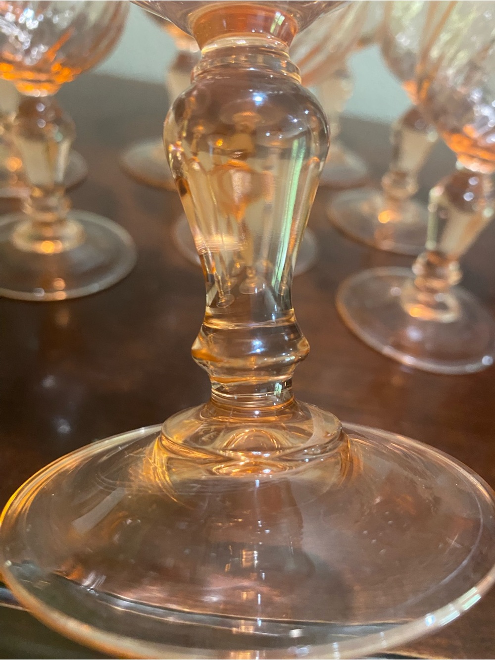 Vintage, Set of 8, Luminarc ROSALINE Pink Swirl Wine Glasses made in France - Picture 3 of 6